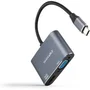 Nanocable Conversor USB-C a HDMI/VGA 15 cm Gris